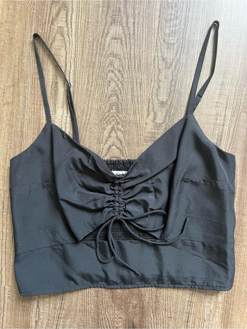 Abercrombie Black Ruched Front Crop Top - Women